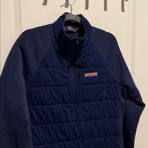 Vineyard Vines Men's Deep Blue half zip Jacket